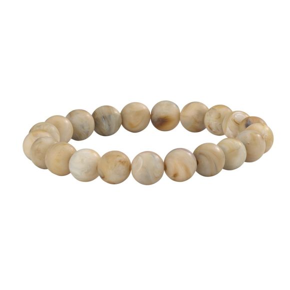 NWT 🌼 UNISEX YELLOWSTONE BRACELET BEADED TAN NUDE STRETCH - Picture 4 of 7